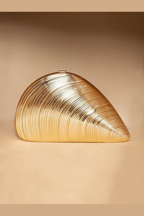 Lilah Designer Clutch - Elegant Golden Acrylic Handbag