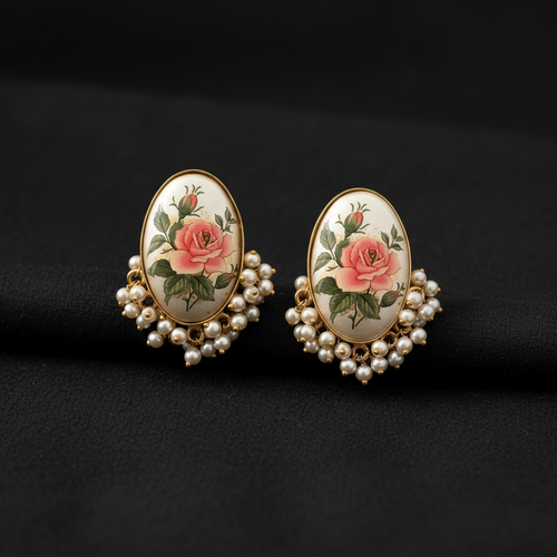 Lucia Real Pearl Earrings - Elegant 18k Gold Polish Design