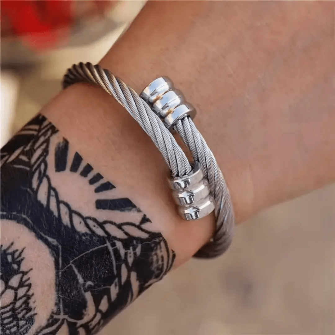 MB-3-SILVER-Stainless Steel Anti Tarnish Waterproof Male Jewellery
