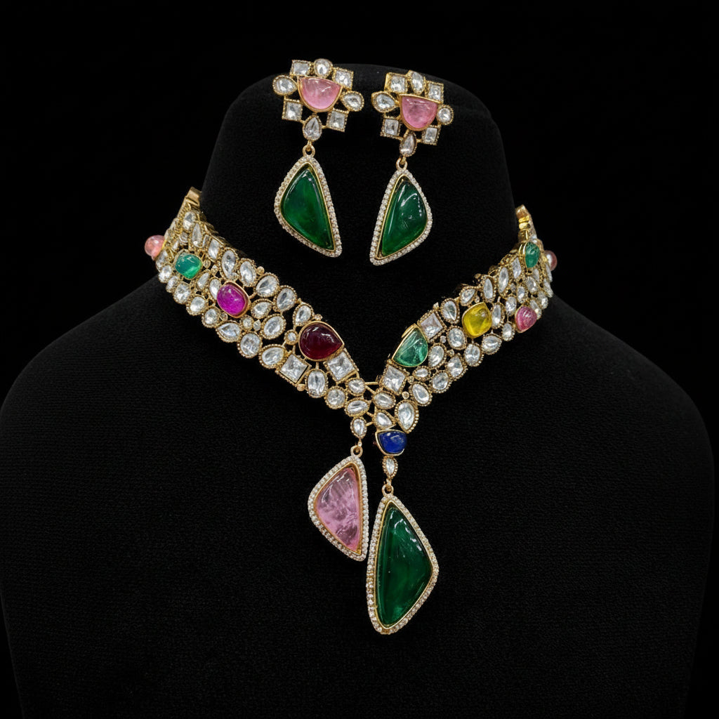 Mahtab polki kundan Royal Wedding Jewelry Set