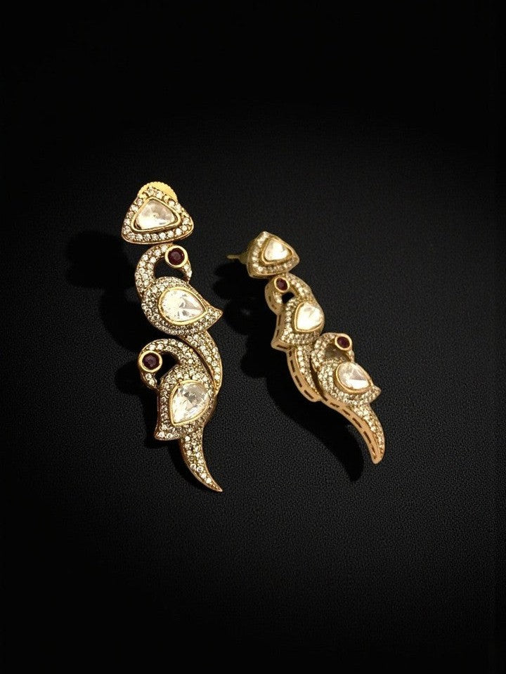 Mayur polki kundan earrings
