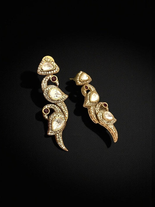 Mayur polki kundan earrings