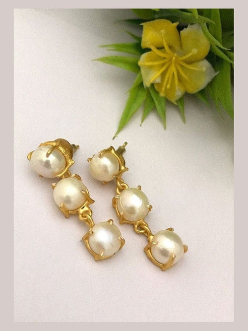 Mogra Real Pearl Earrings - Elegant Handcrafted Jewelry