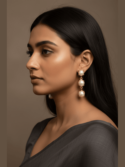 Mogra Real Pearl Earrings - Elegant Handcrafted Jewelry