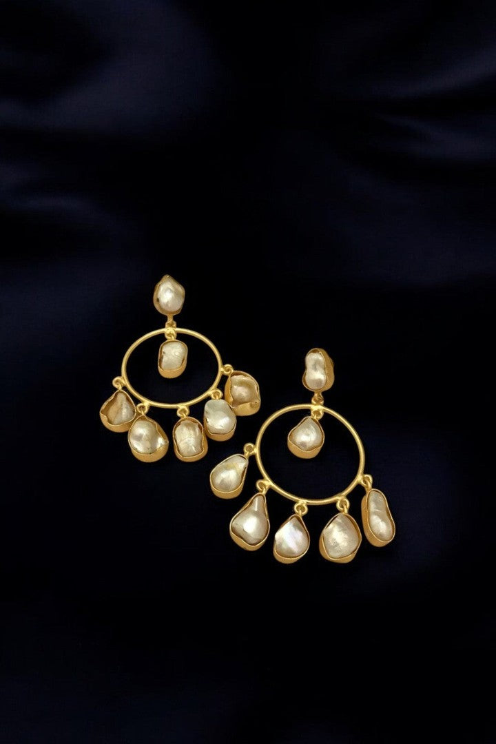 Mudra real pearl Hoops