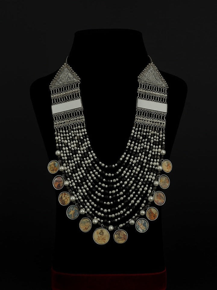 Navratri special hand painted mirror studded