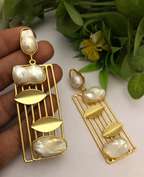 Ocevara Natural Real Baroque Pearl Luxe Earrings