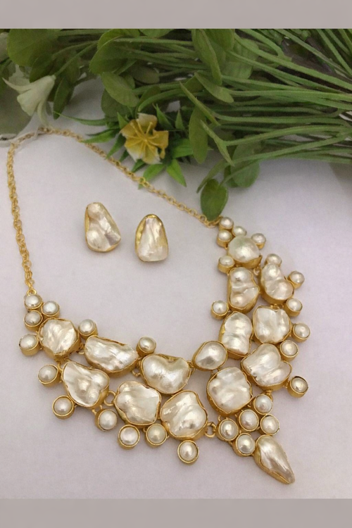 Parthivi Real Pearl Set - Elegant Handcrafted Jewelry