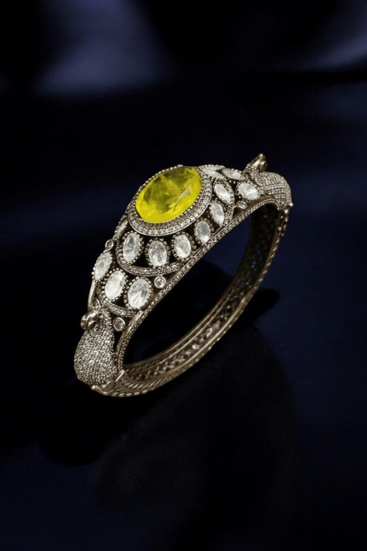 Peacock openable polki bangle