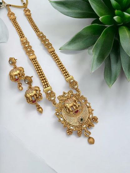 Elephant polki kundan set