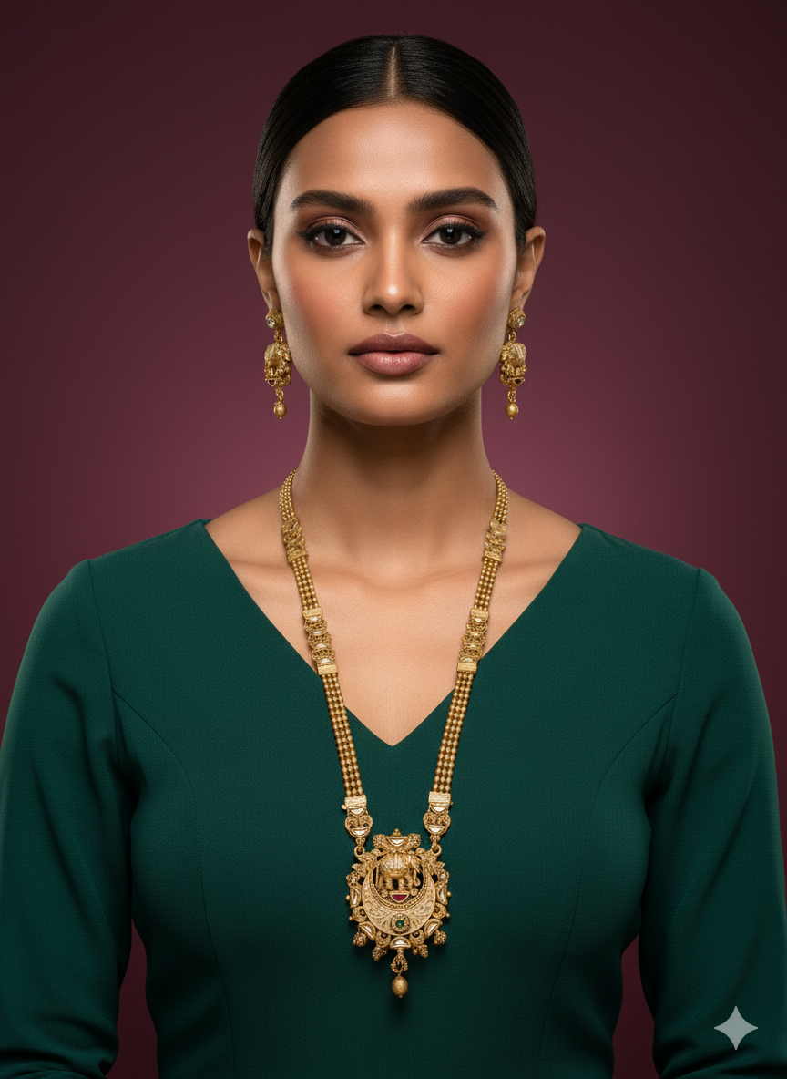 Elephant polki kundan set