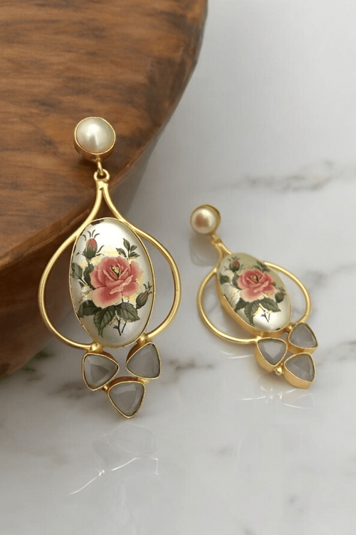 Ritika real pearl earrings