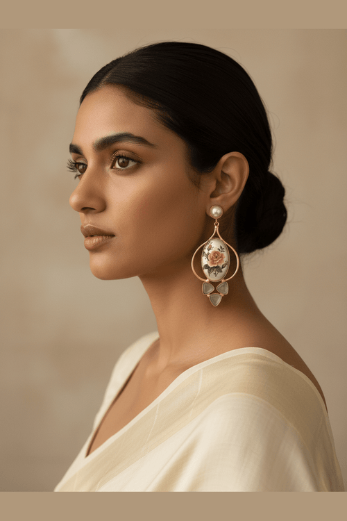 Ritika real pearl earrings