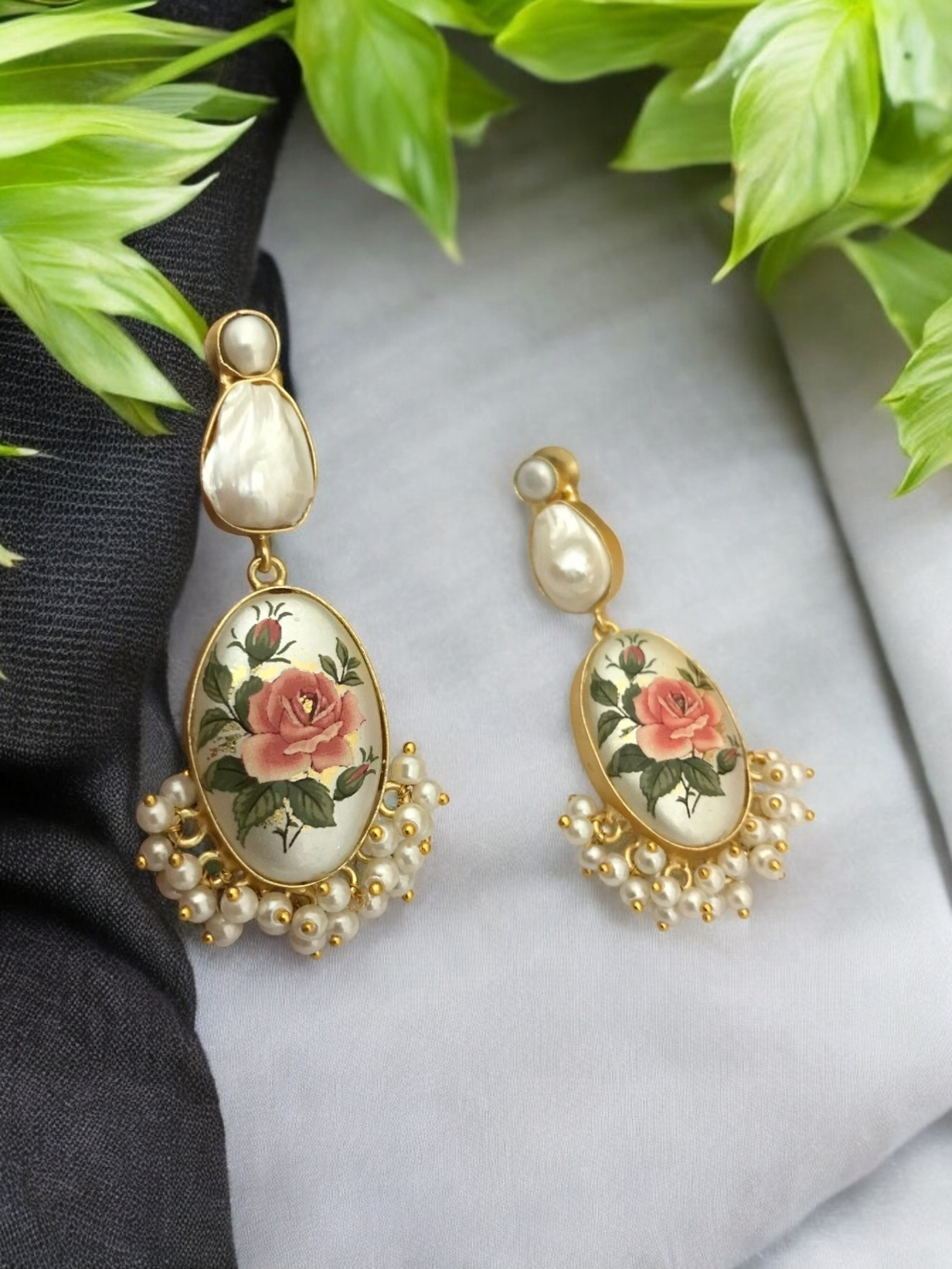 Ahana real pearl earrings