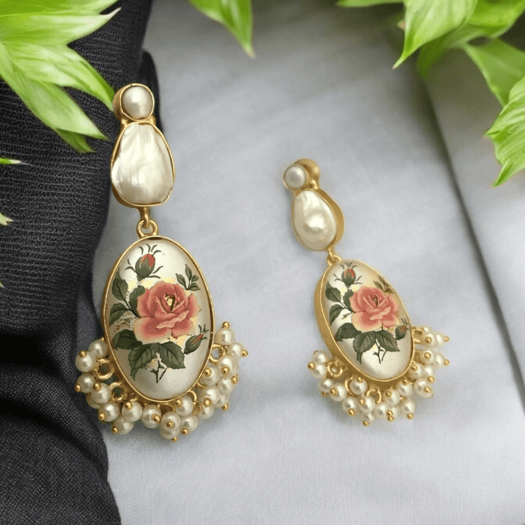 Ahana real pearl earrings