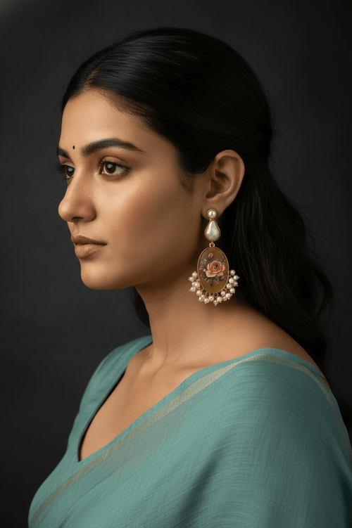 Maanyata real pearl earrings