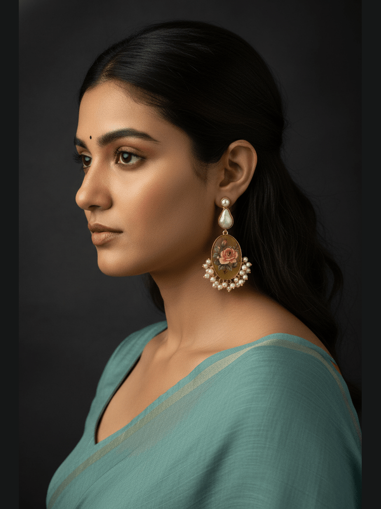 Maanyata real pearl earrings