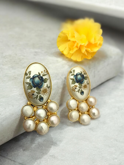 Jazzlyn real pearl earrings