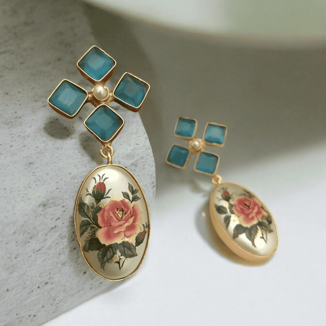 Abirami japnese real pearl earrings