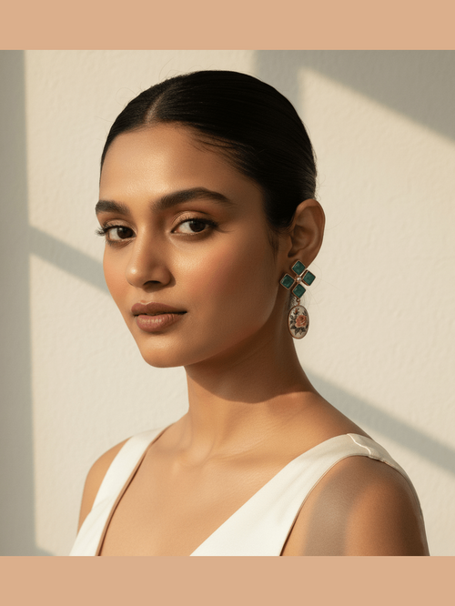 Abirami japnese real pearl earrings