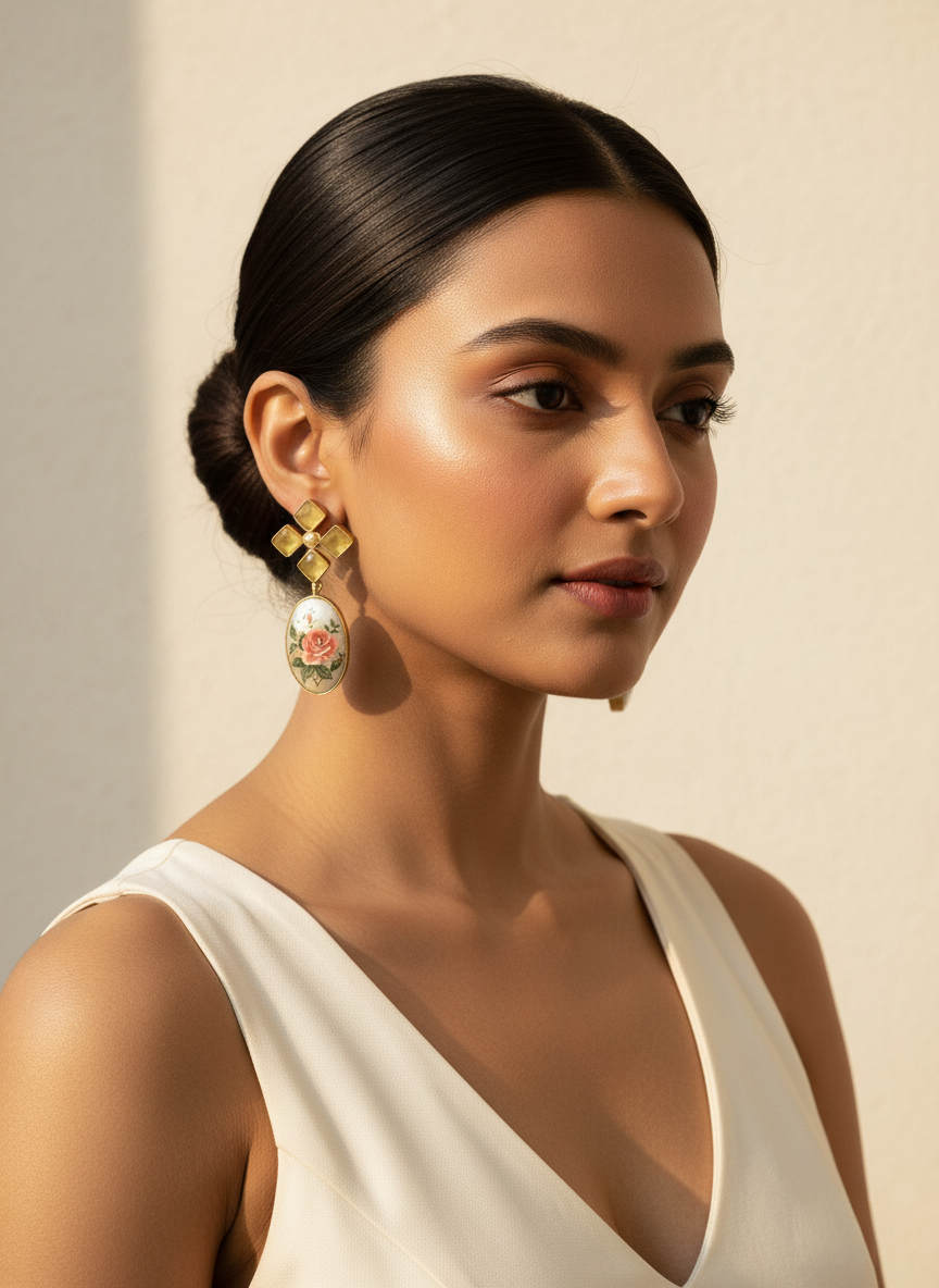 Akshi japnese real pearl earrings