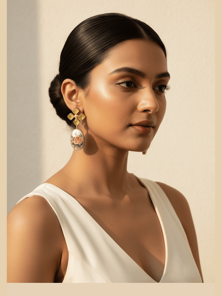 Akshi japnese real pearl earrings