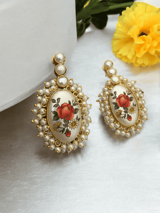 Bhavini real pearl earrings