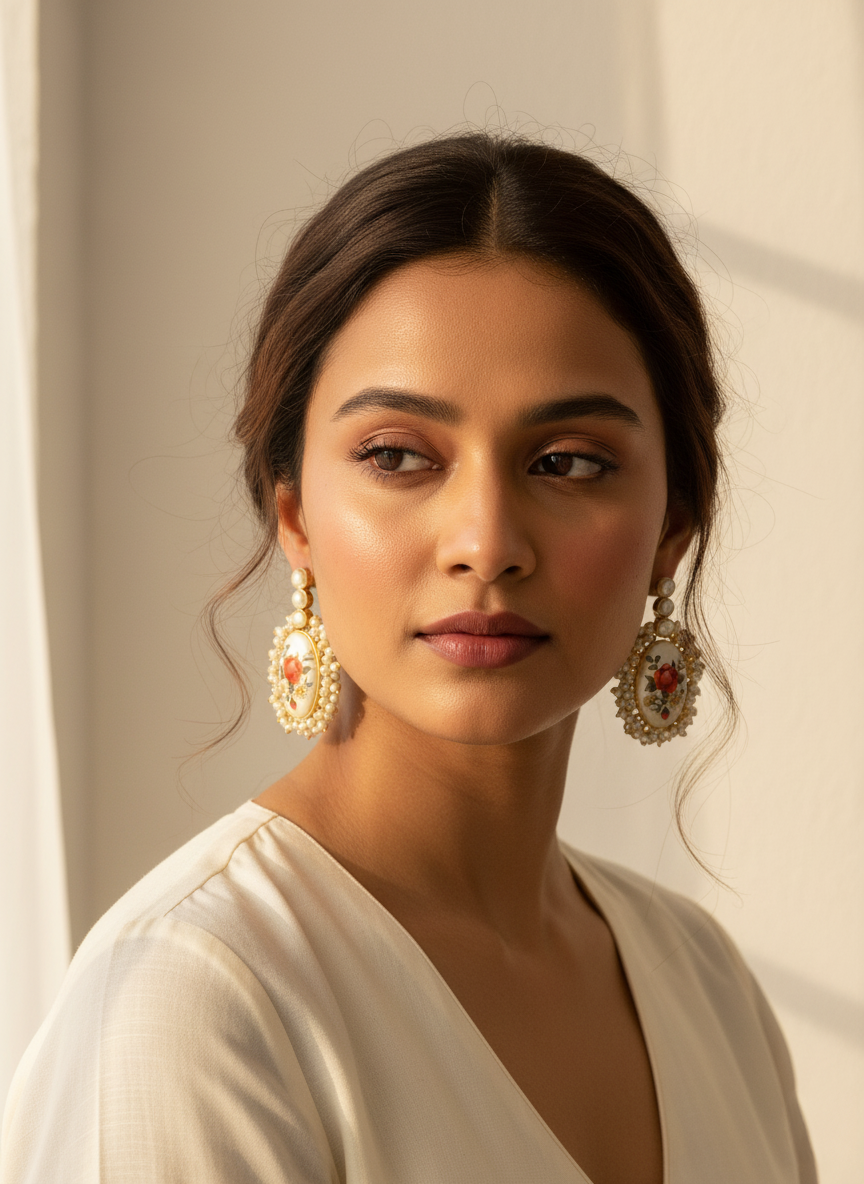 Bhavini real pearl earrings