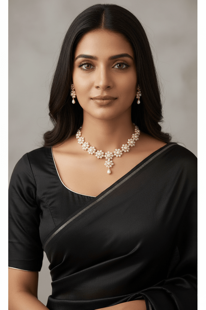 Real pearl Damini sleek set