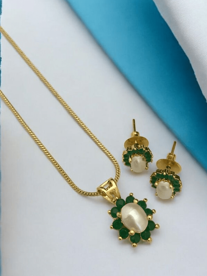 Real pearl Sanskruti sleek pendant set