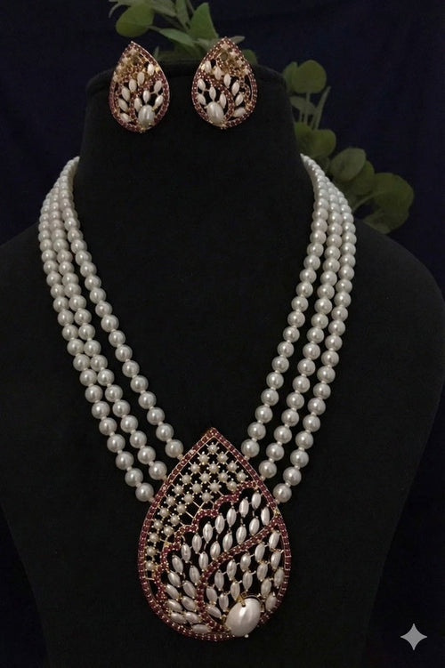 Pragati_Real_Pearl_Triple_Layer_Necklace