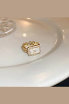 R-103-GOLDEN-18k Gold Plated Stainless Steel Tarnish Free Waterproof Female Jewellery