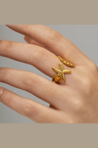 Shell 18k Gold Plated ring