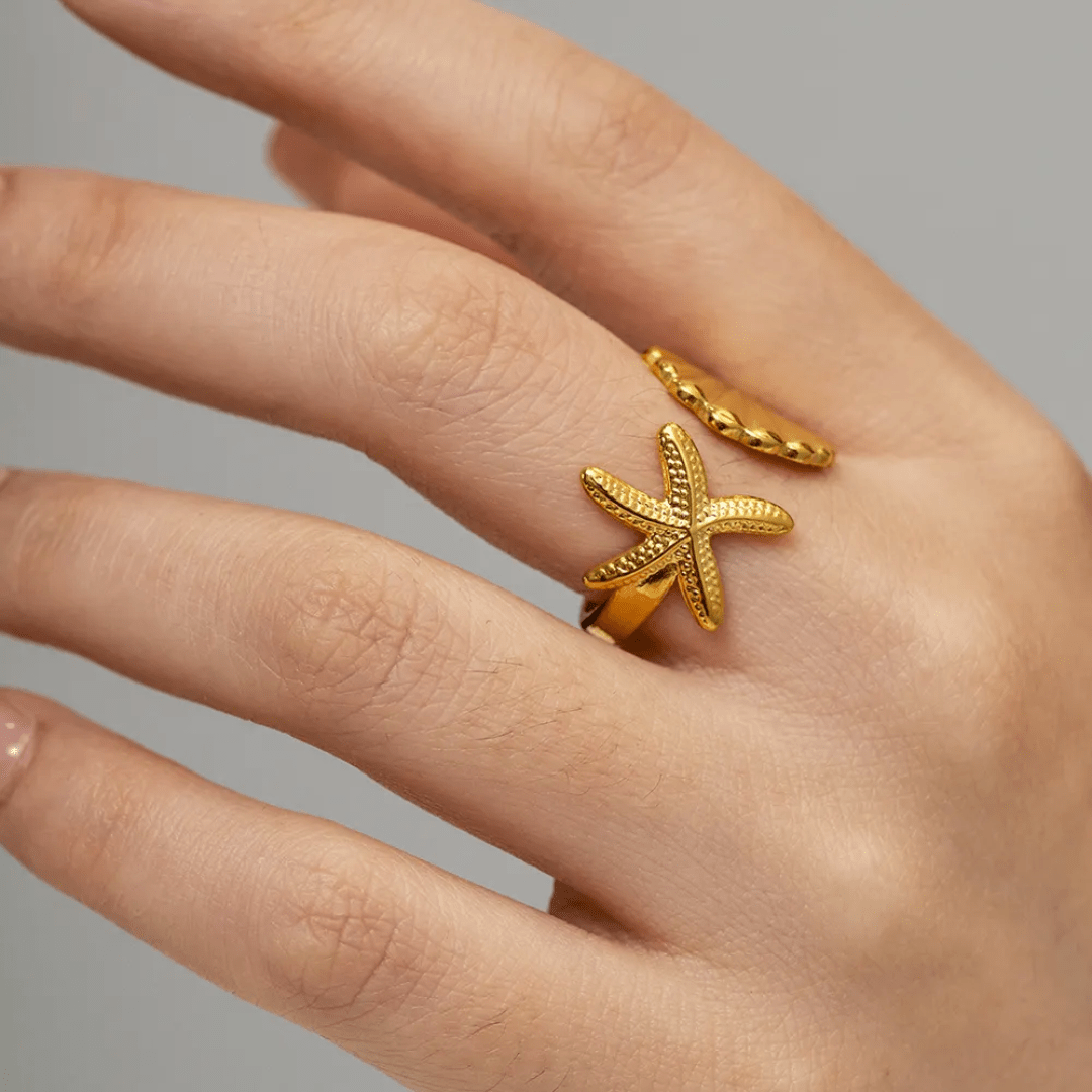 Shell 18k Gold Plated ring