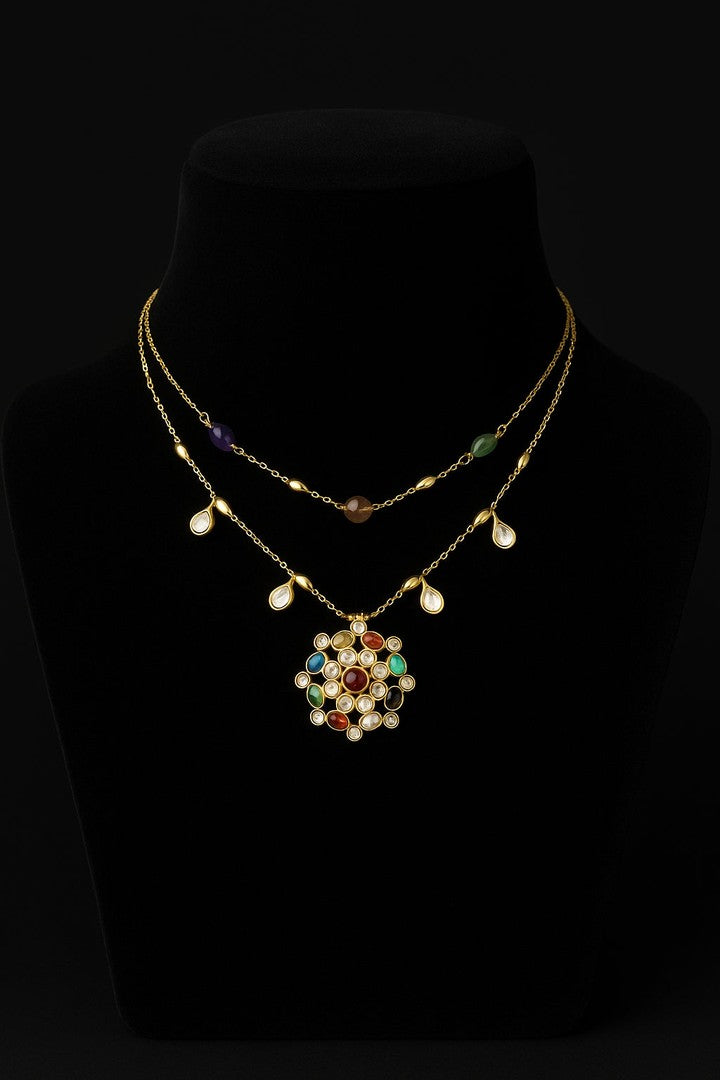Rashmika polki kundan necklace