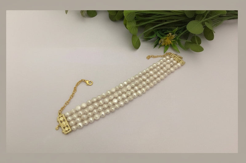 Real Pearl Avanya Choker - Elegant Handcrafted Jewelry