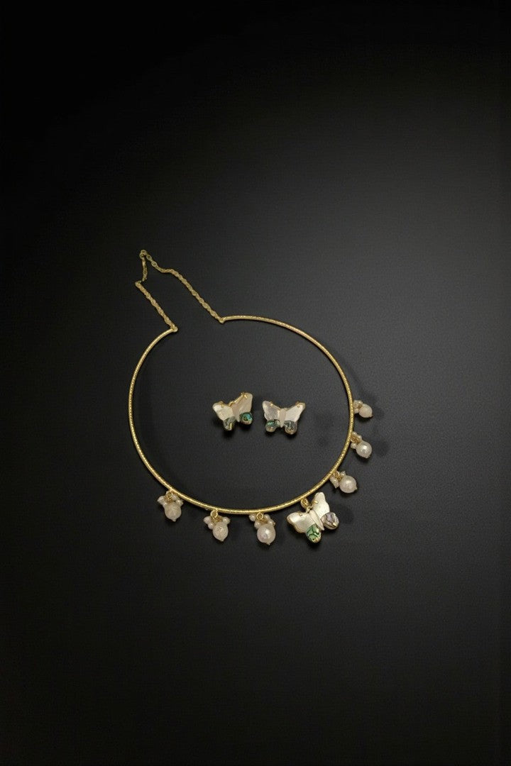 Real mother pearl aravali Hasli set