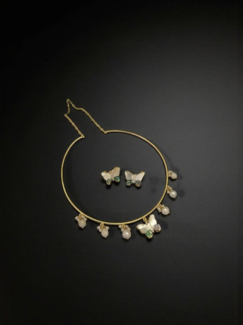 Real mother pearl aravali Hasli set