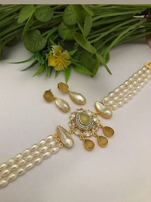 Rhythm Real Pearl Choker Set - Elegant & Timeless Jewelry