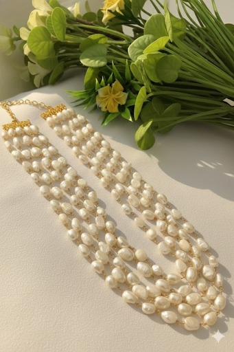 Rohini Real Fresh Water Pearl Mala - Elegant & Handcrafted