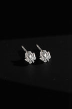 Rose silver look a like earrings
