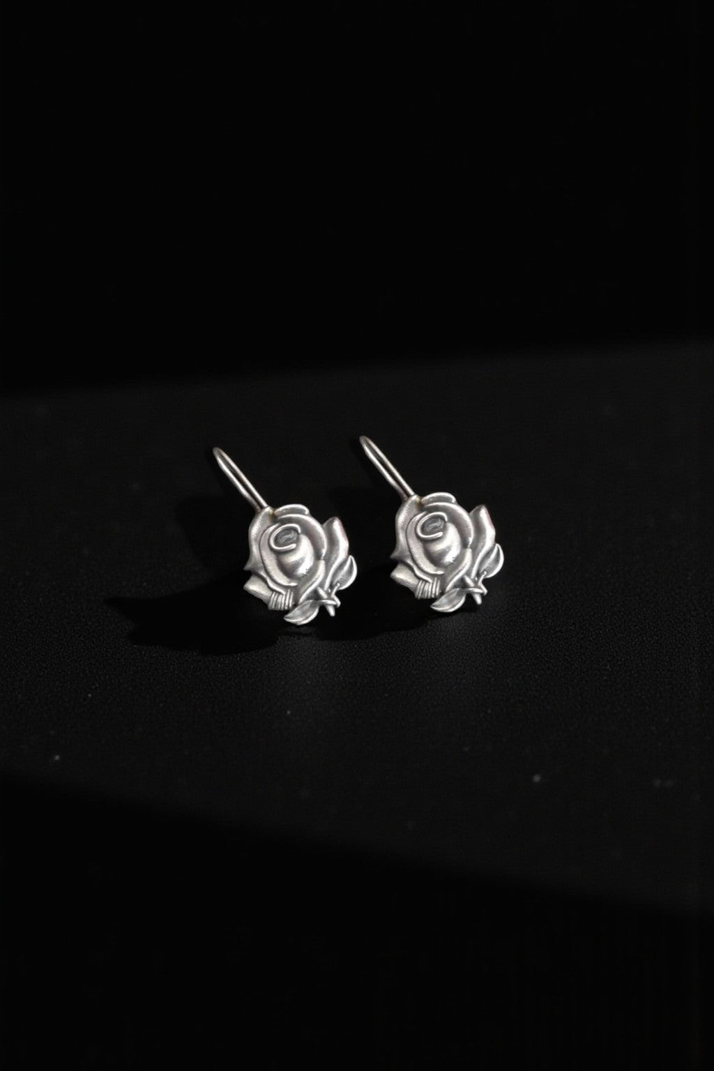 Rose silver look a like earrings
