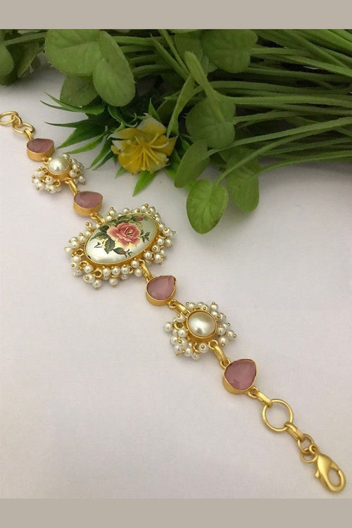 Rosiana Real Pearl Bracelet - Elegant Gold-Plated Design