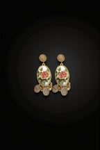 Rosy real pearl earrings
