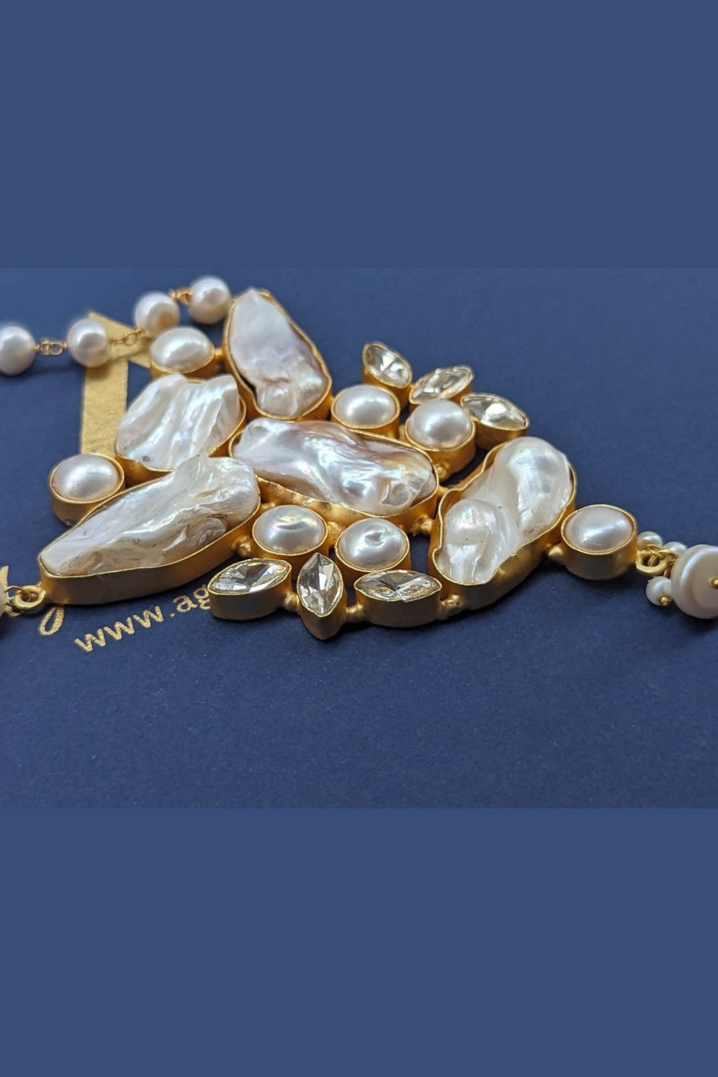Ruchika Real Pearl Set - Elegant Handcrafted Jewelry