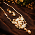 Ruchika Real Pearl Set - Elegant Handcrafted Jewelry