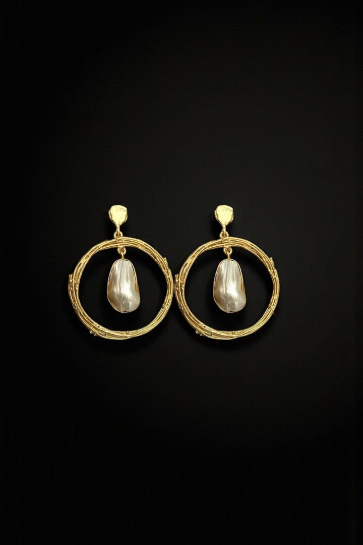 Shanaya Fusion real pearl earrings