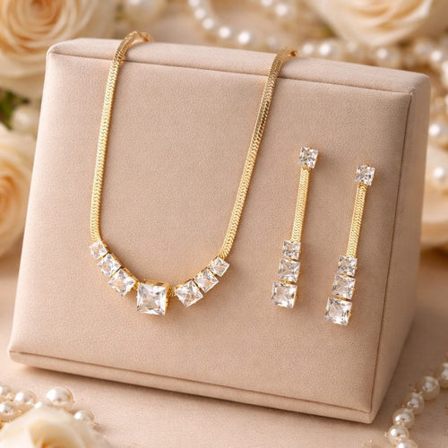 Sollica WHITE 18k Gold Plated Stainless Steel Tarnish Free Waterproof Female Jewellery