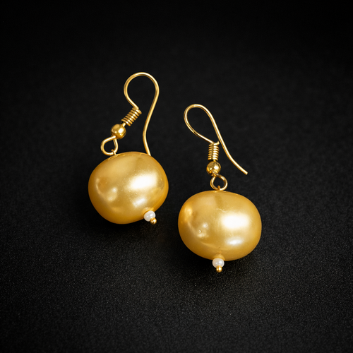 Sonalika Mala Set - Elegant Brass Jewelry with Shell Pearls