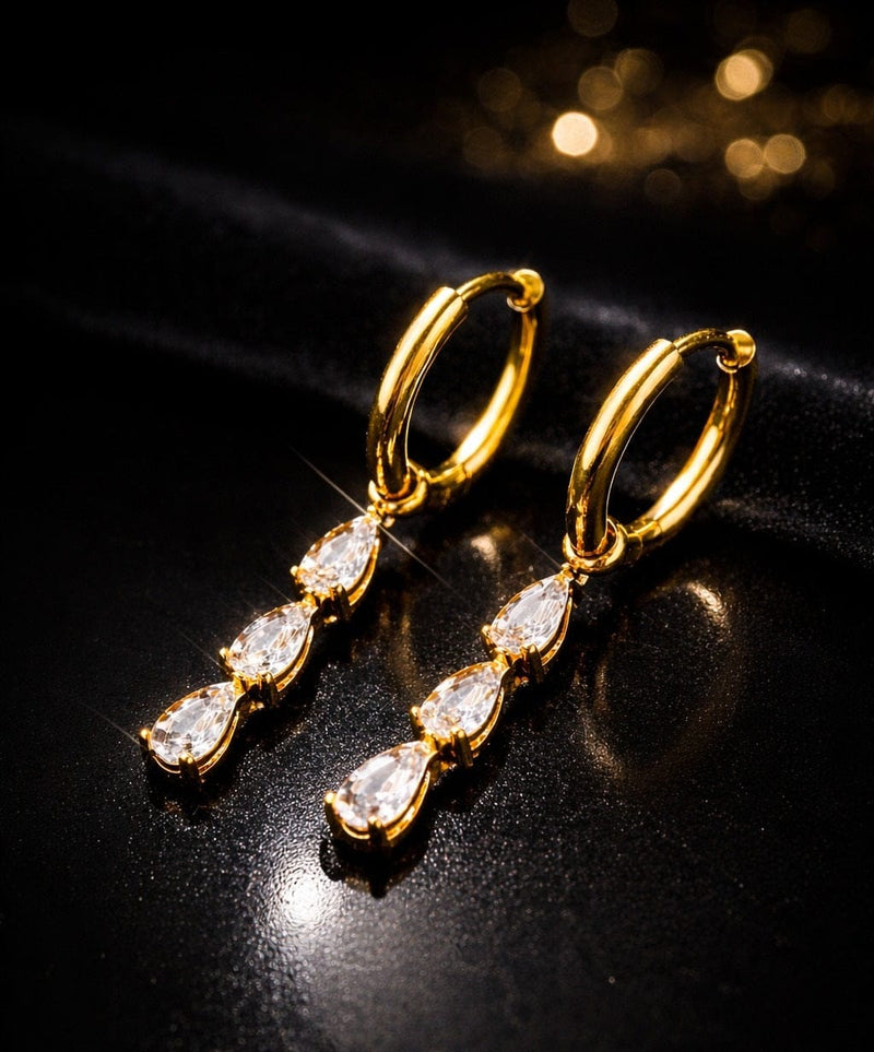 Sorina Earrings 18k Gold Plated 316L Grade Stainless Steel PVD Coating (2.5 Microns) Waterproof Female Jewellery